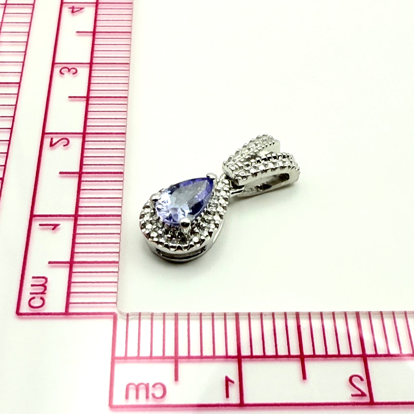 925 Sterling Silver Teardrop Tanzanite-hued Pendant