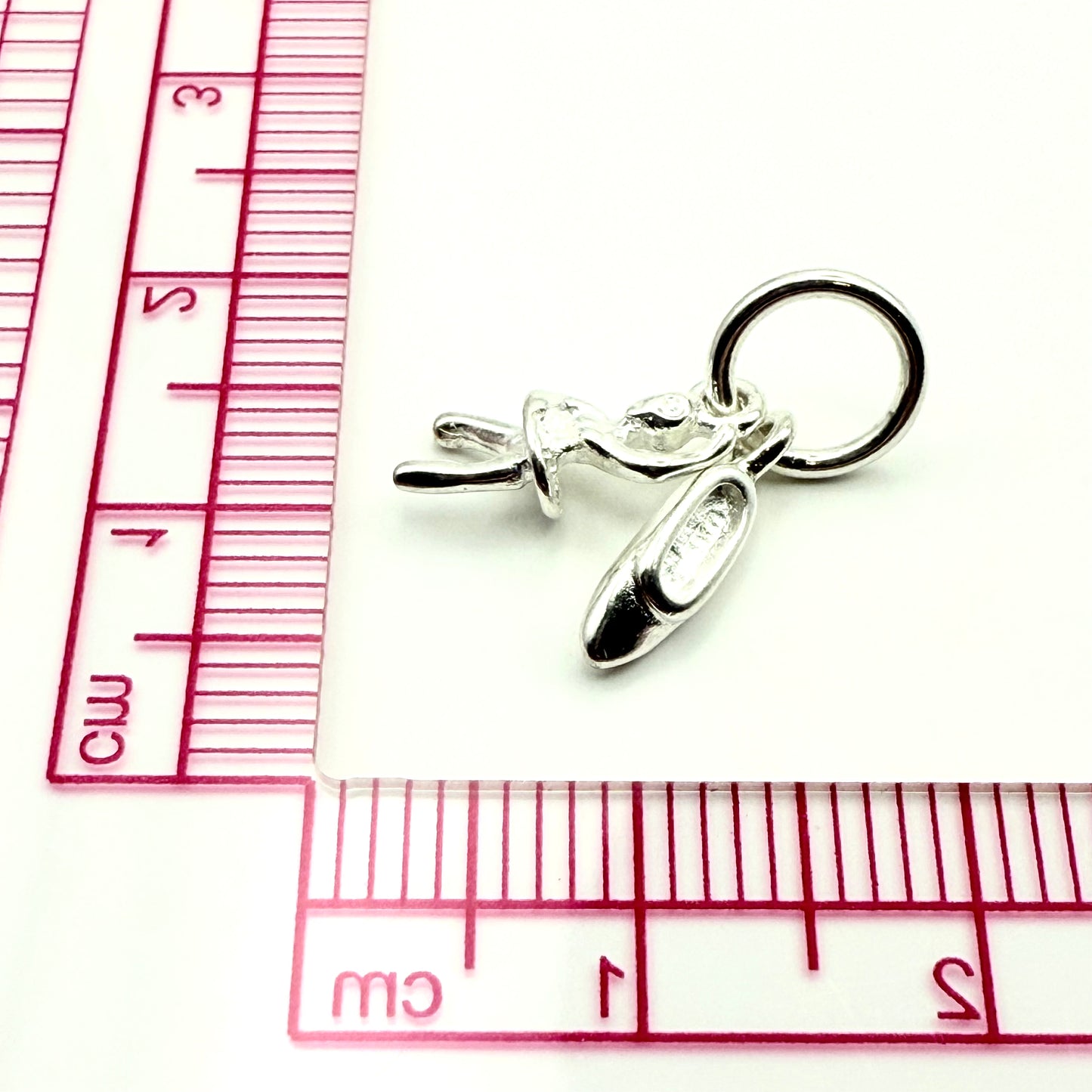 925 Sterling Silver Small Ballerina and Shoe Charm