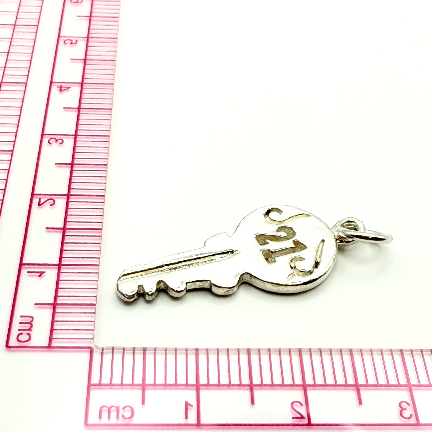 925 Sterling Silver 21 Key Charm