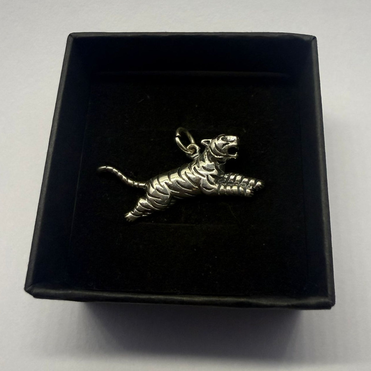 Pouncing Tiger Sterling Silver 925 Pendant