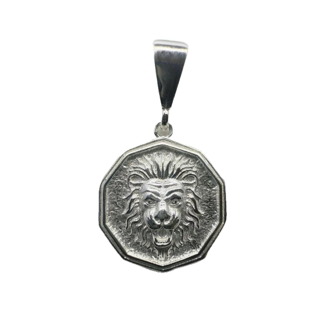 Lion Face Sterling Silver 925 Pendant