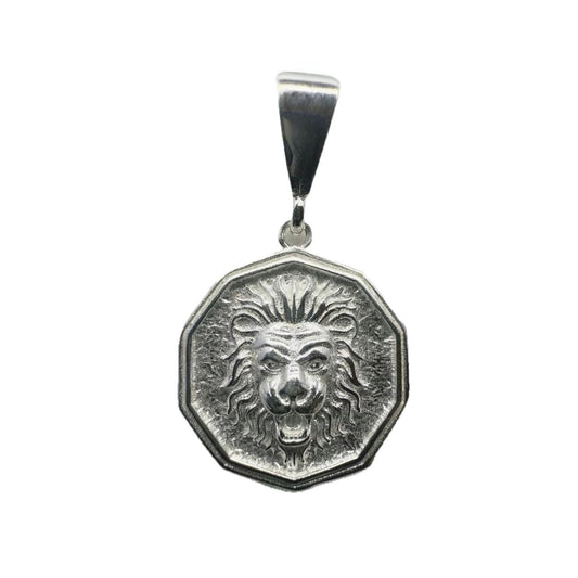 Lion Face Sterling Silver 925 Pendant