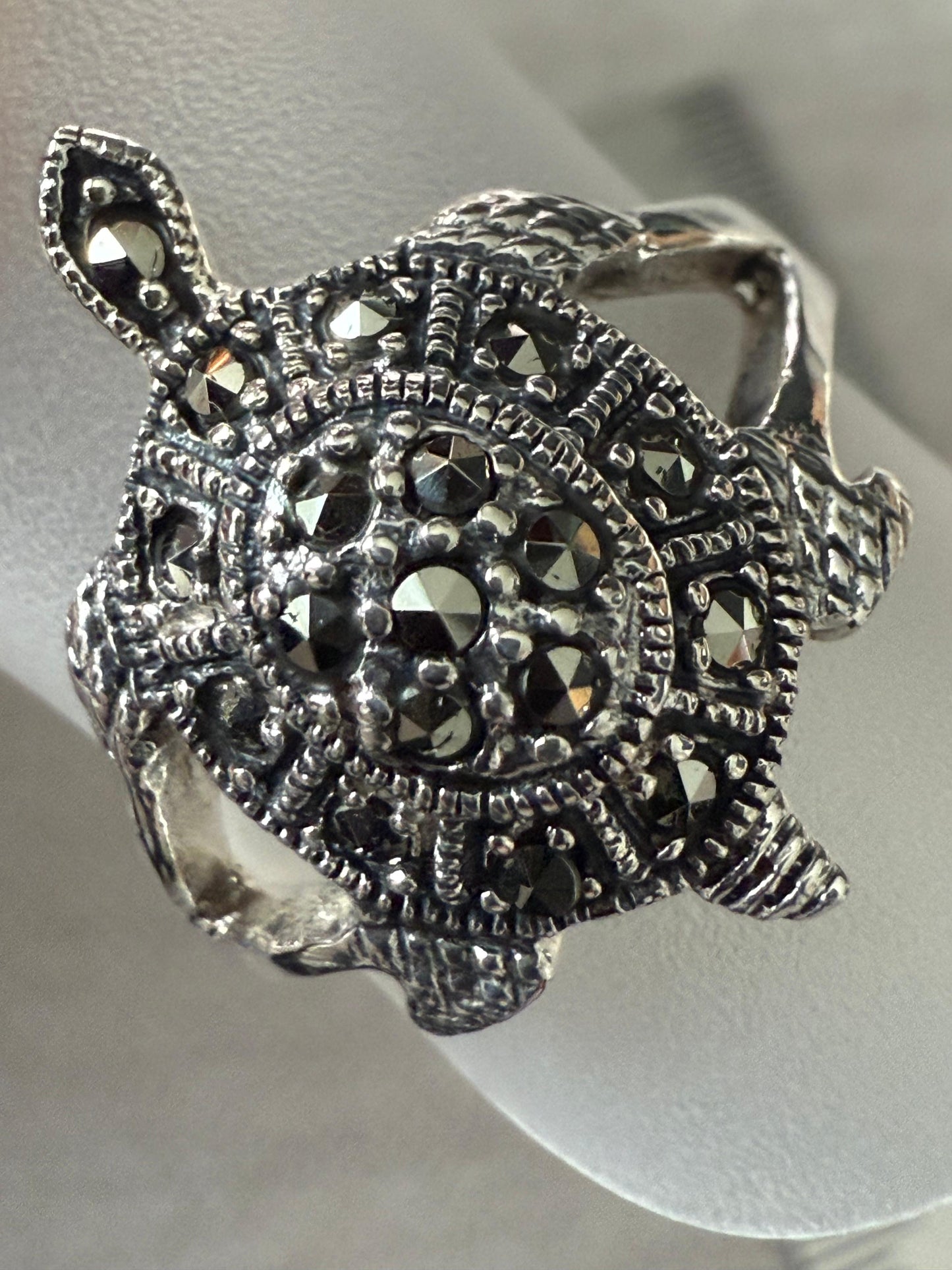 Tortoise Moissanite Sterling Silver Ring 925