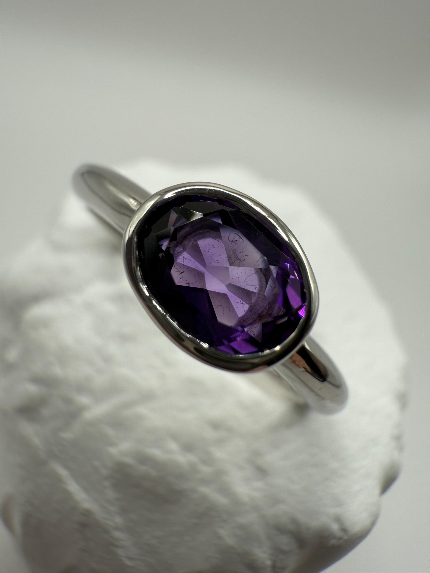 Purple Amethyst Ring Sterling Silver 925