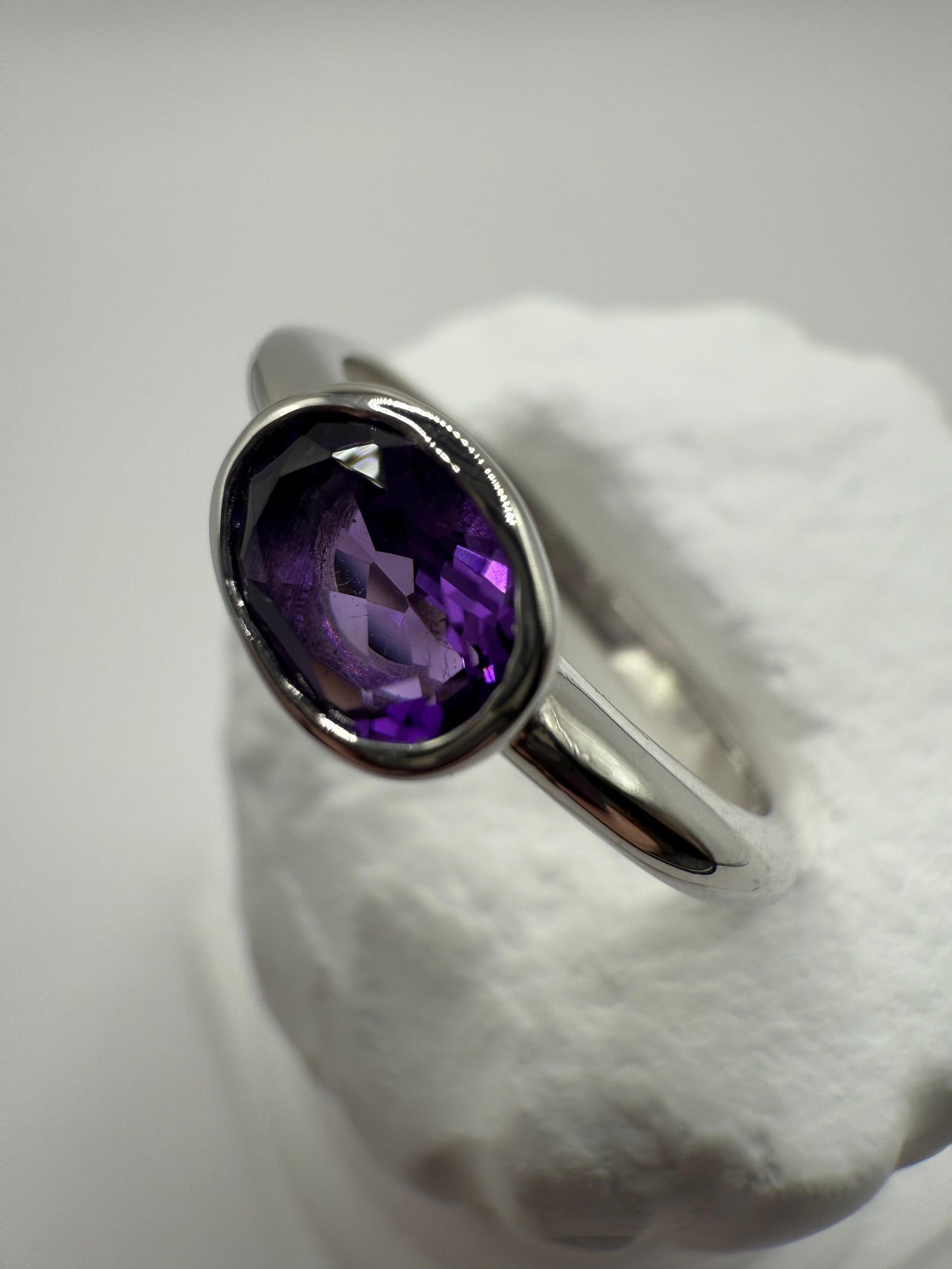 Purple Amethyst Ring Sterling Silver 925