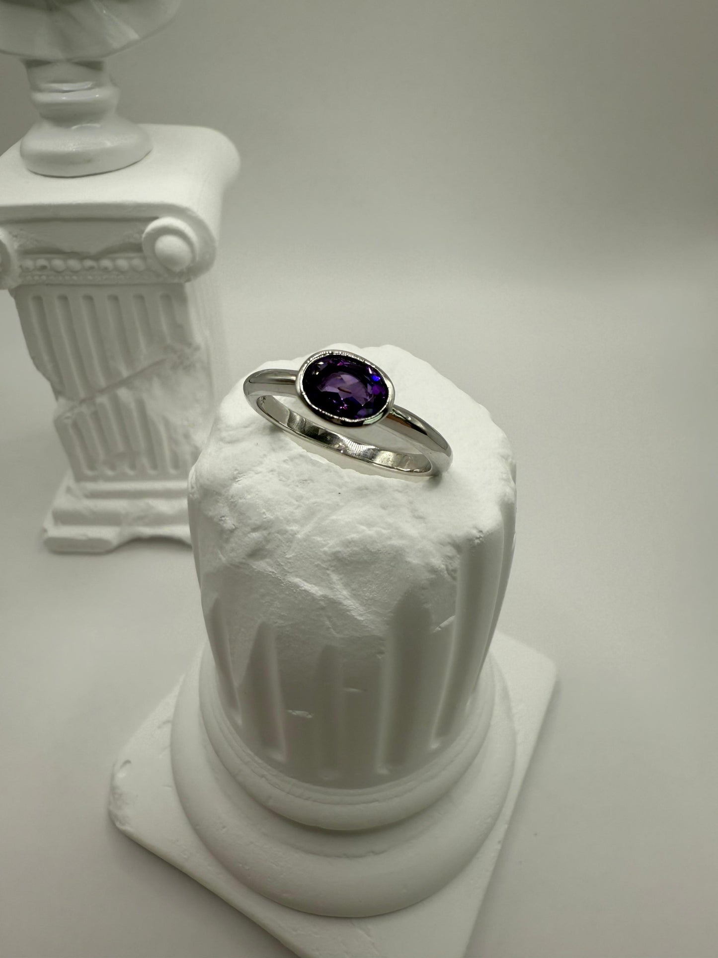 Purple Amethyst Ring Sterling Silver 925