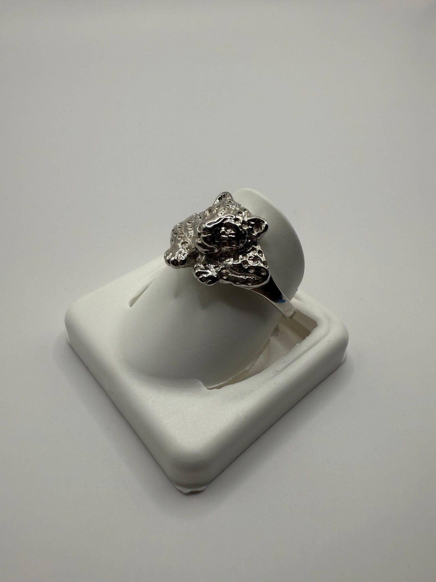 Leopard Face Ring Sterling Silver 925