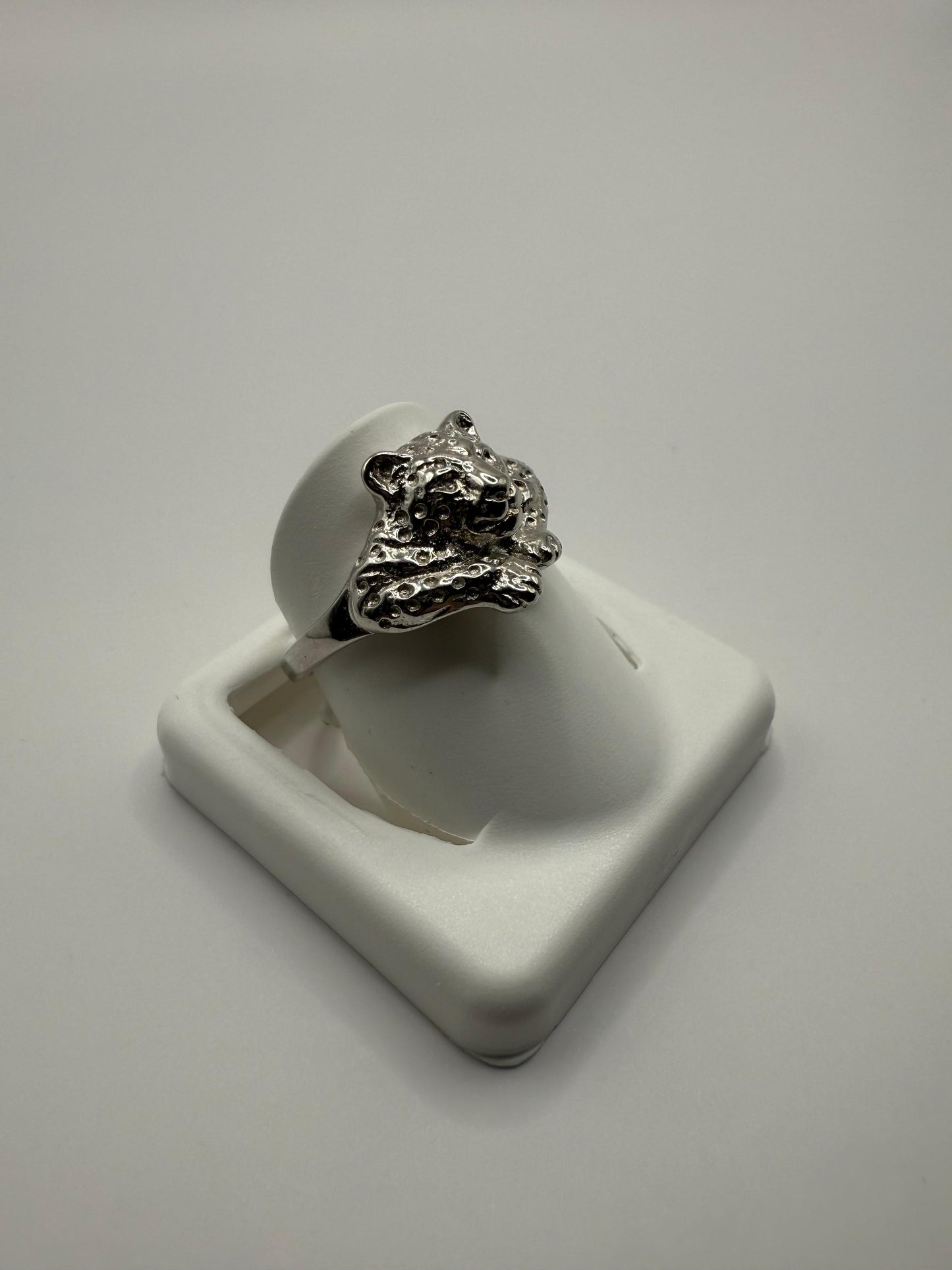 Leopard Face Ring Sterling Silver 925