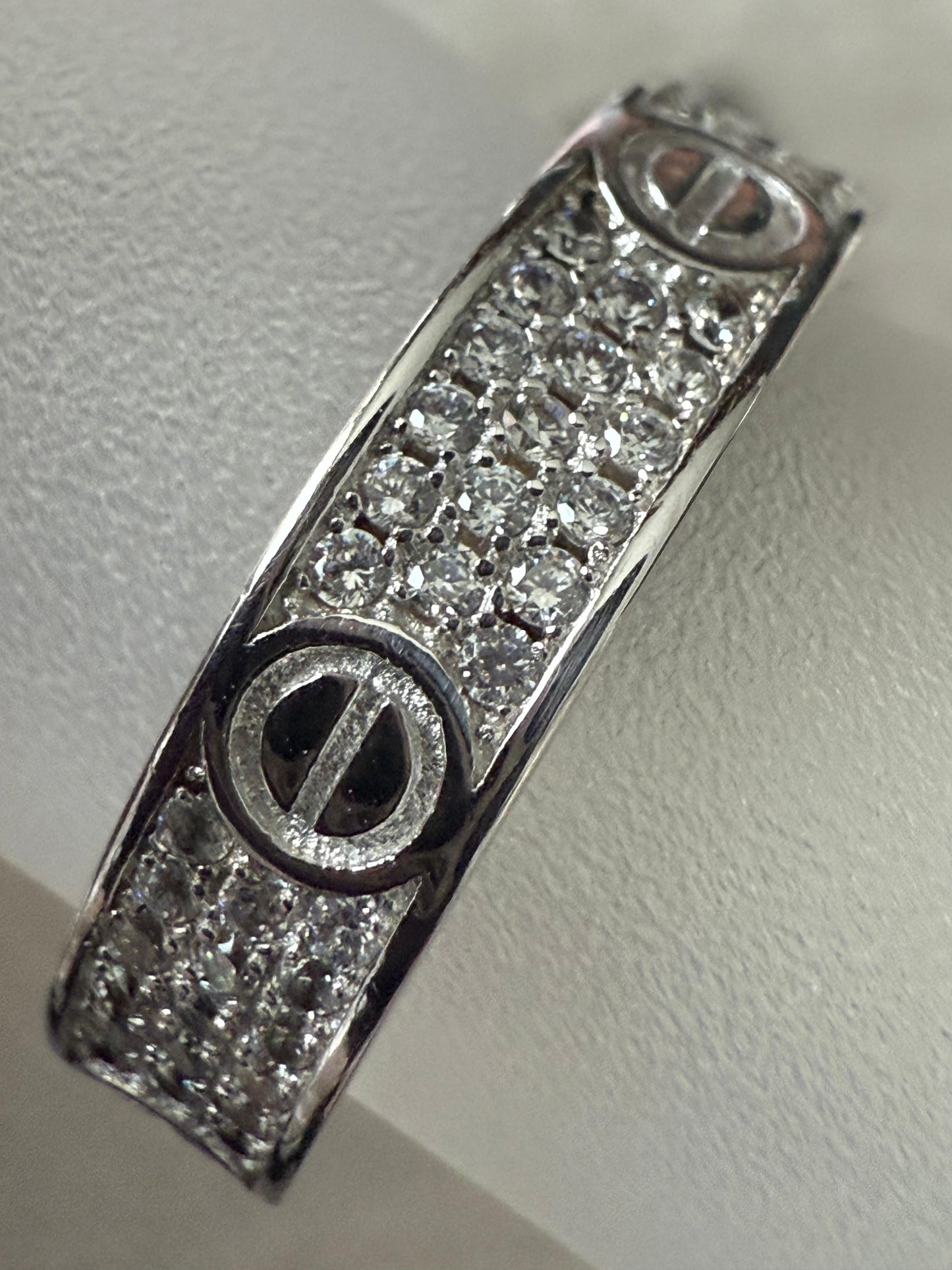 Eternal Paved Cubic Zirconia Band Sterling Silver 925