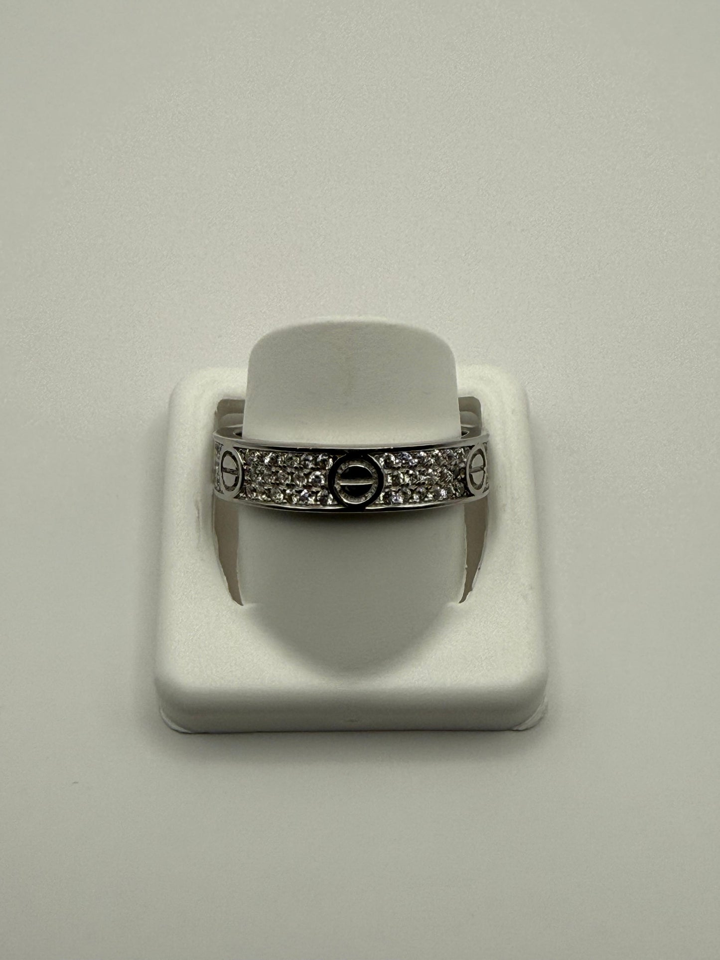 Eternal Paved Cubic Zirconia Band Sterling Silver 925