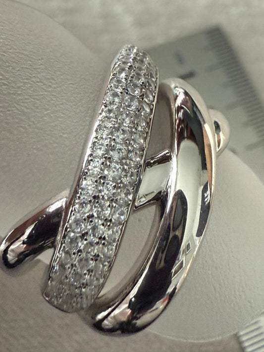 Bold Cubic Zirconia Ring Sterling Silver 925