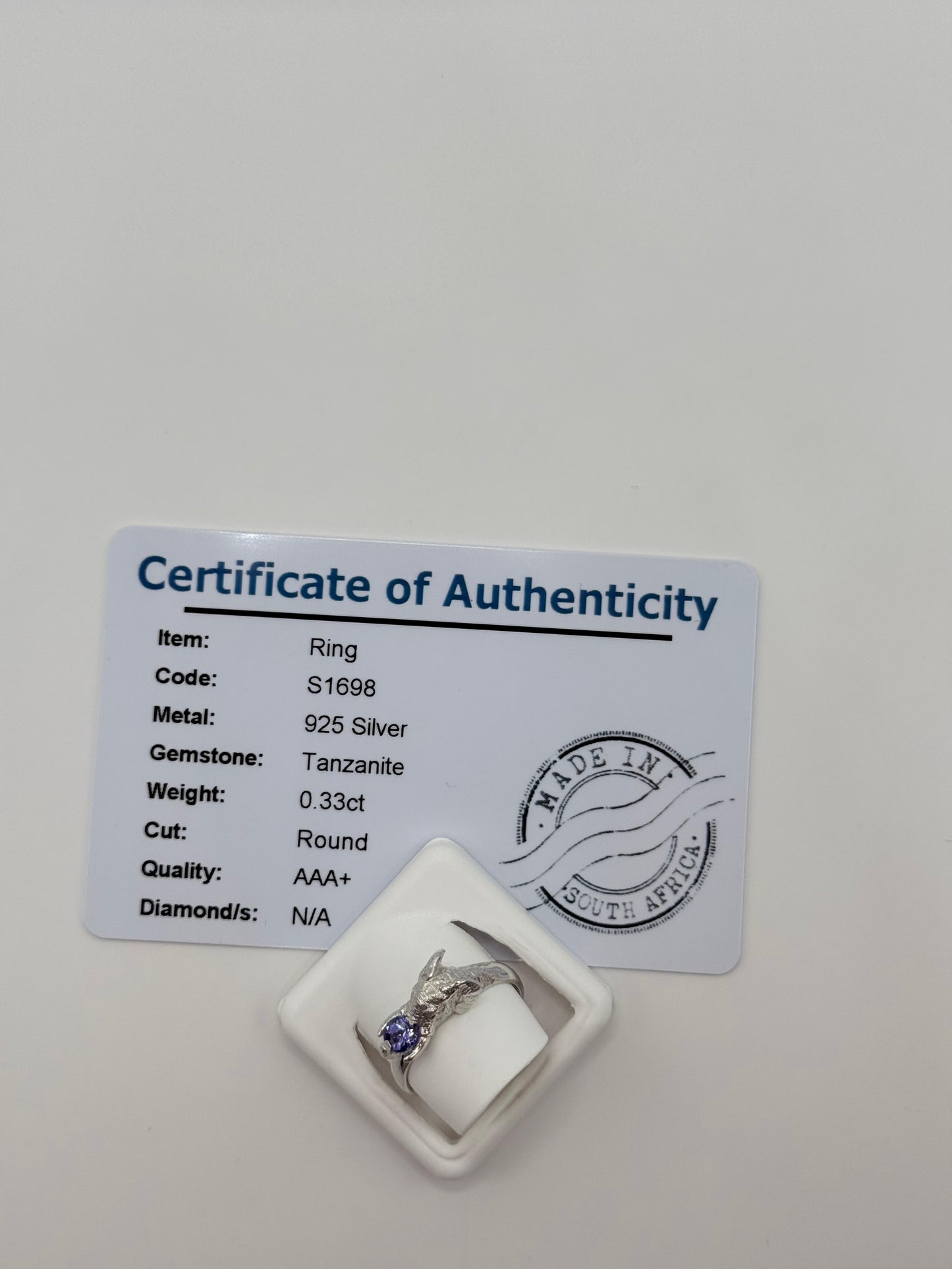 Tanzanite Elephant Ring Sterling Silver 925