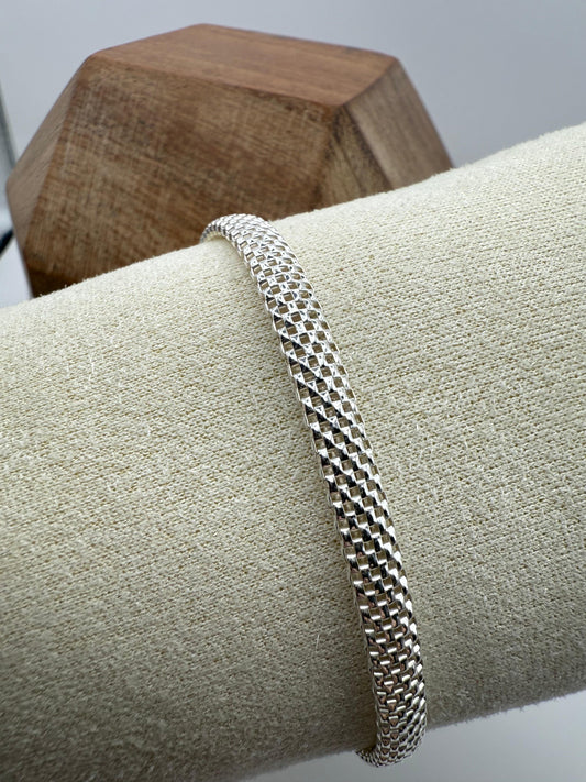 Oval Popcorn Bracelet 19 cm Sterling Silver 925