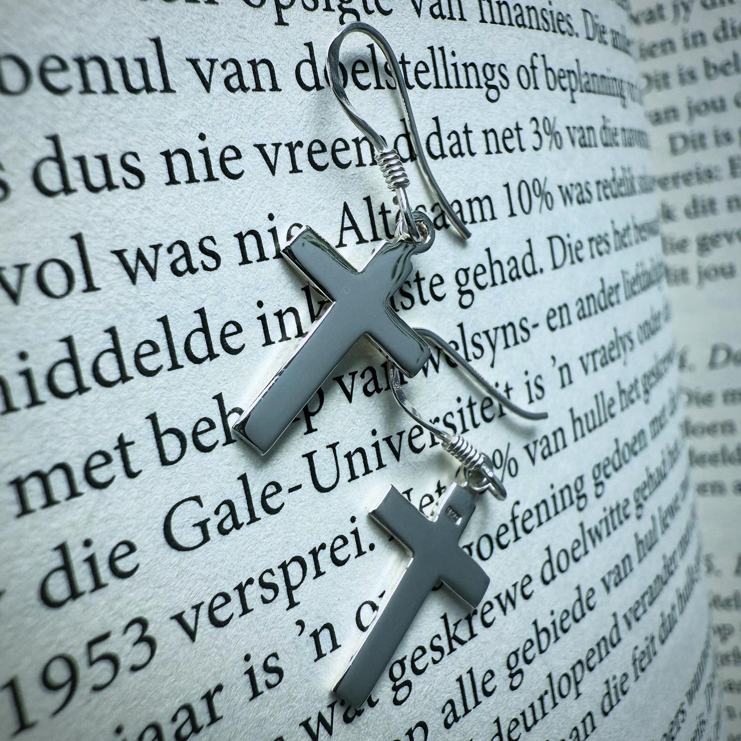 Cross Earrings Sterling Silver 925