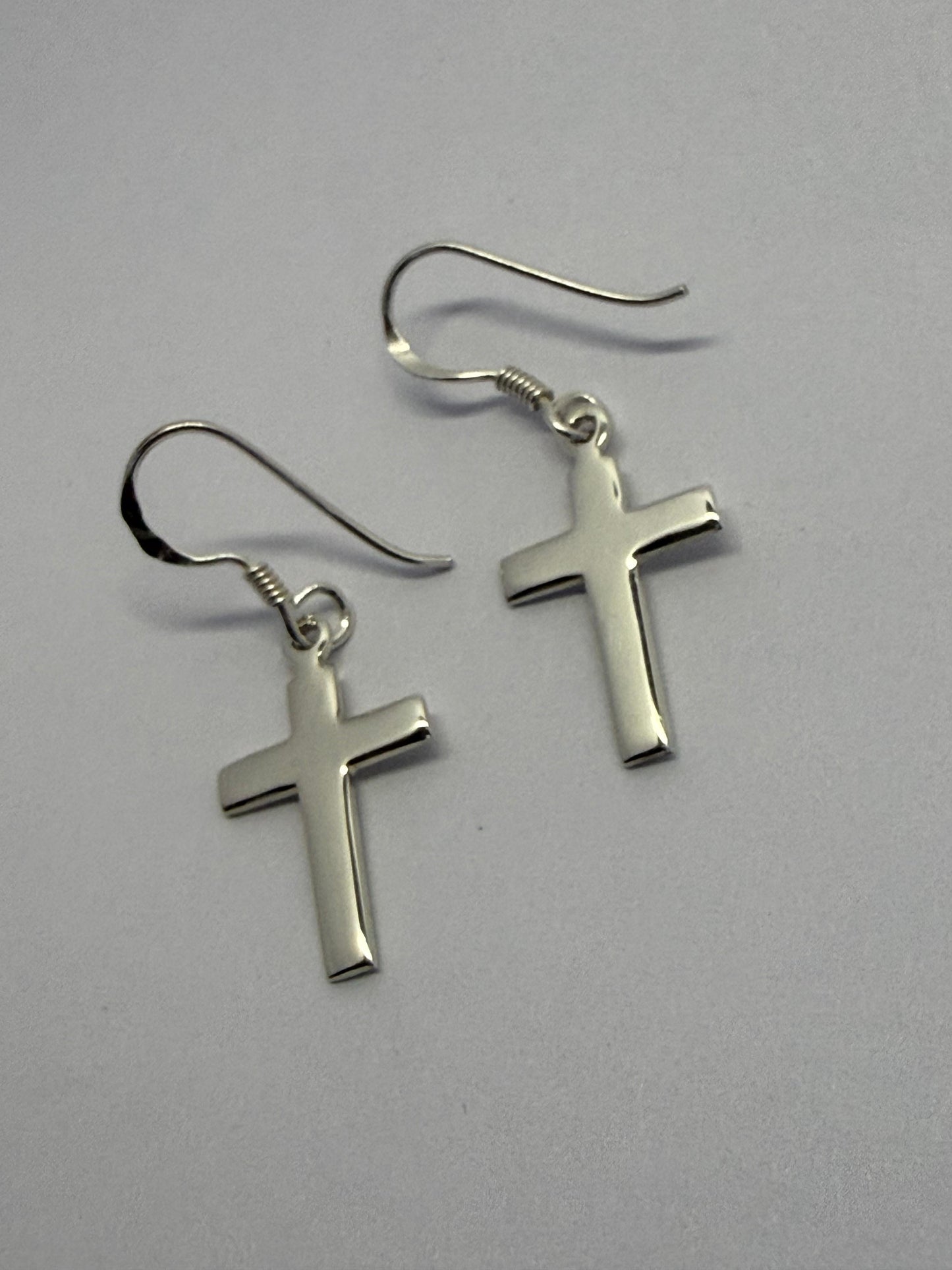 Cross Earrings Sterling Silver 925