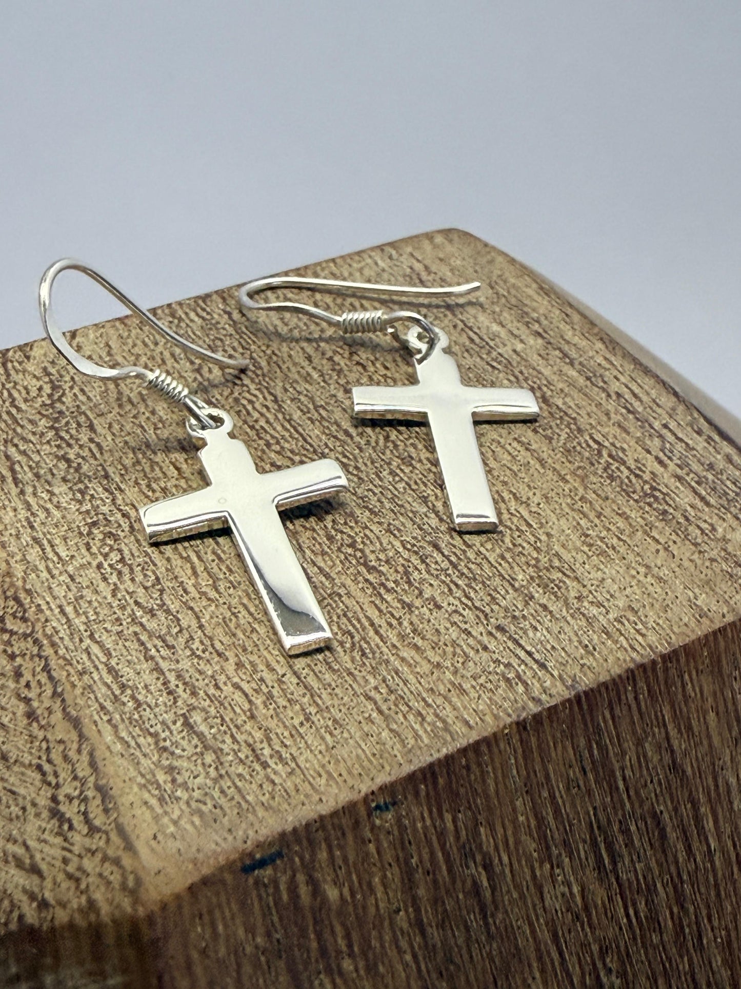 Cross Earrings Sterling Silver 925