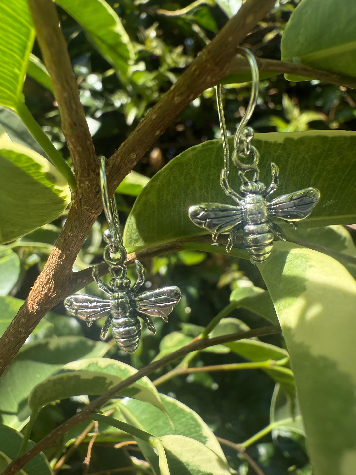 Bee Earrings Sterling Silver 925