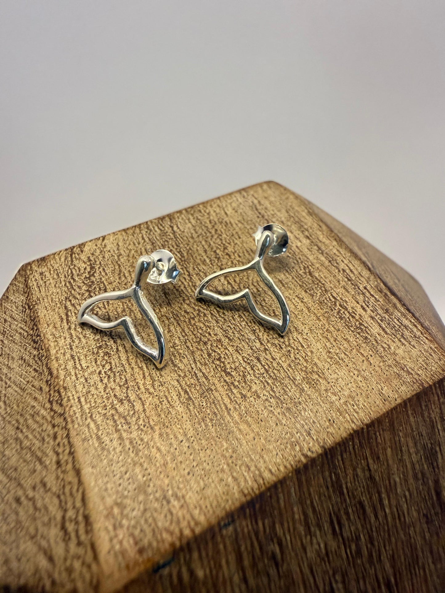 Whale Tale Earrings Sterling Silver 925