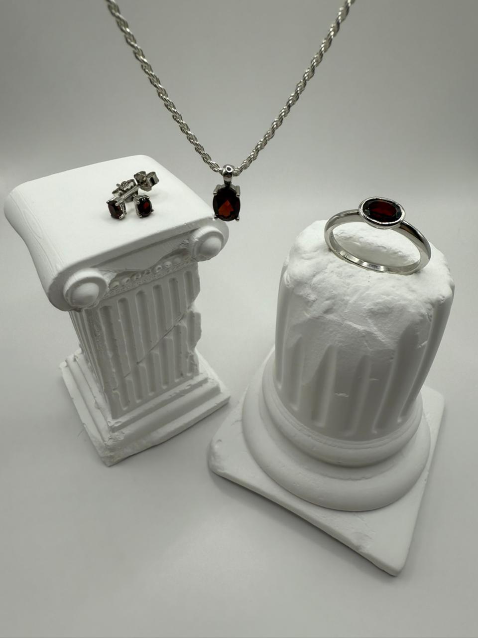 Garnet Gemstone and Solid Sterling Silver 925 set