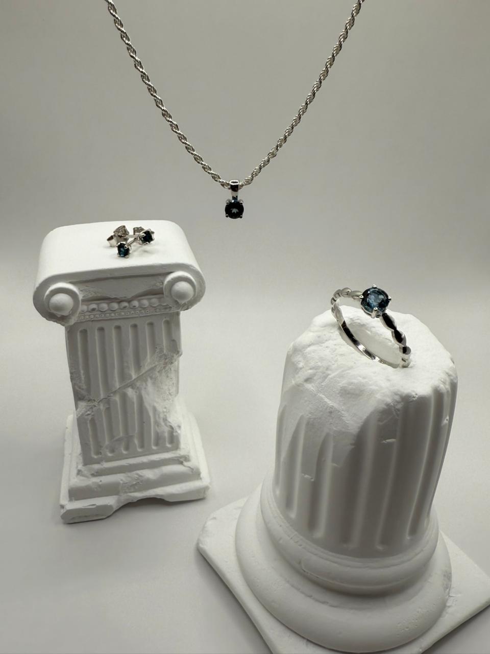 London Blue Topaz Gemstone Sterling Silver 925 set