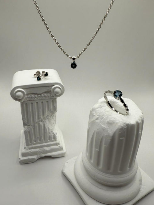 London Blue Topaz Gemstone Sterling Silver 925 set