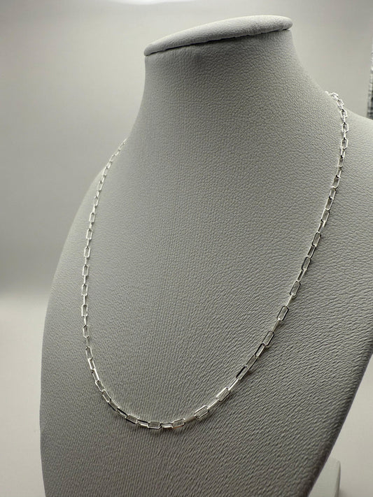 Sterling Silver Paperclip Chain 50 cm | 1.5 mm