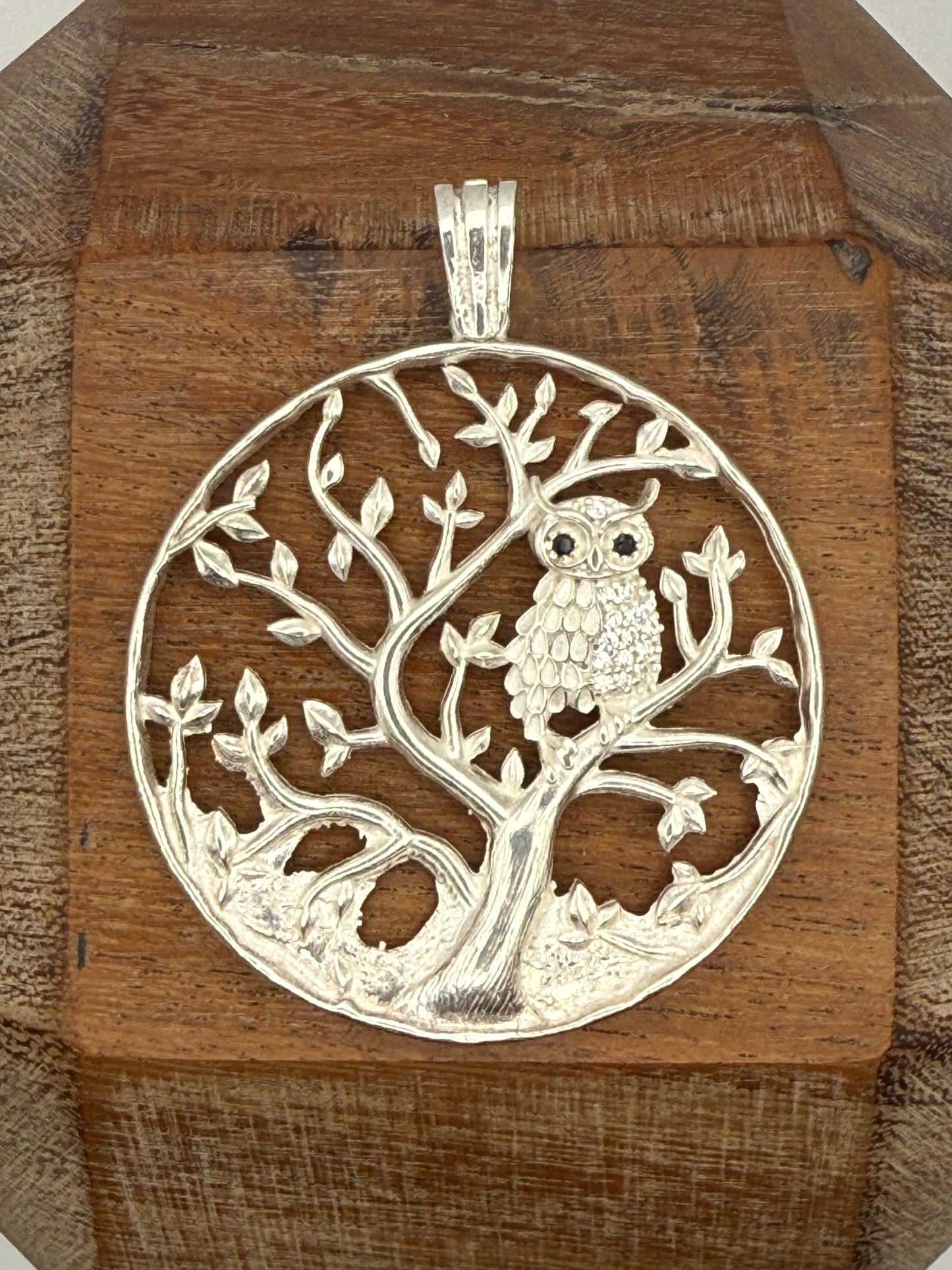 Tree of Life with Owl Large Pendant