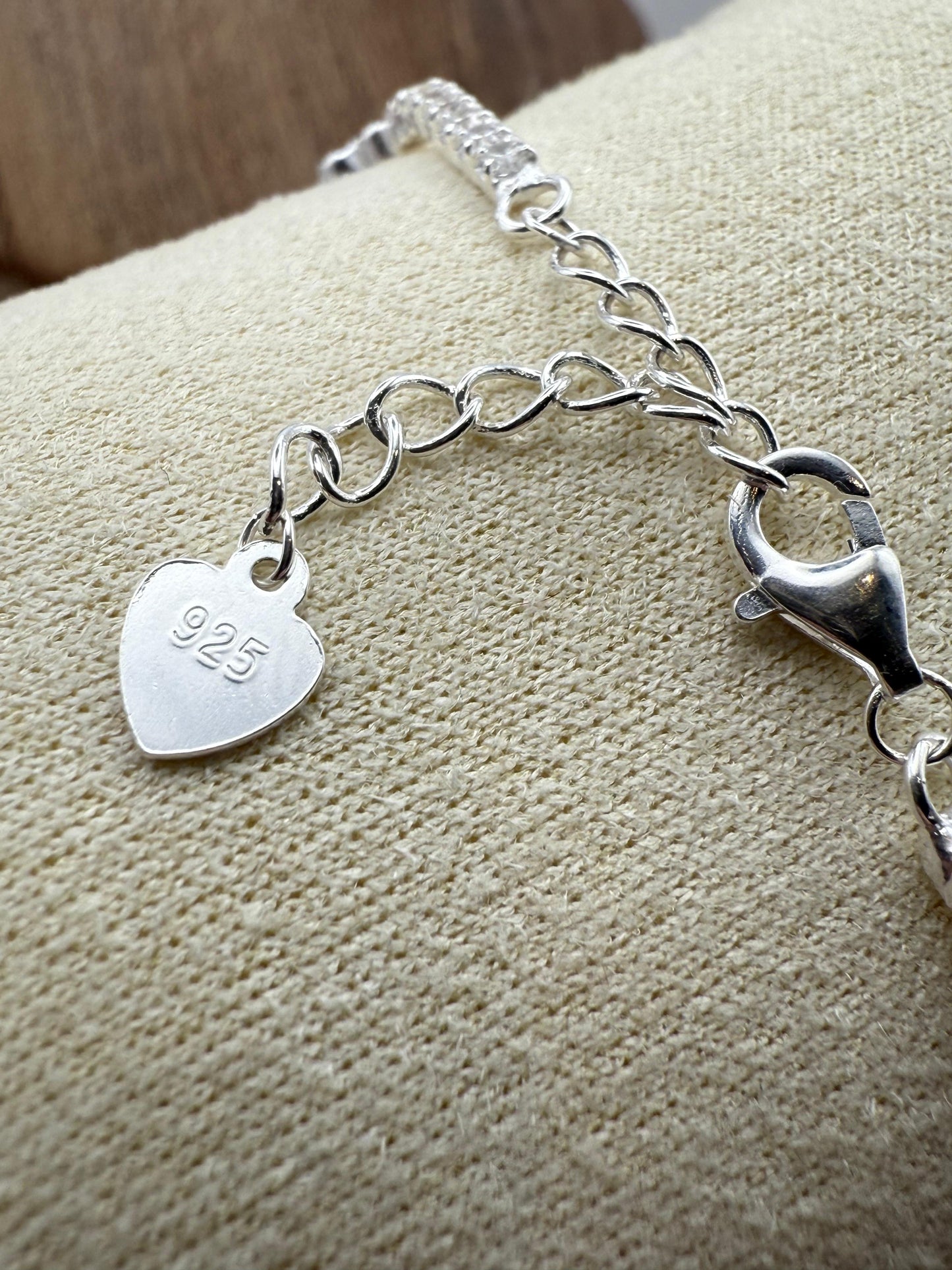 Agate Clover Tennis Bracelet Sterling Silver 925