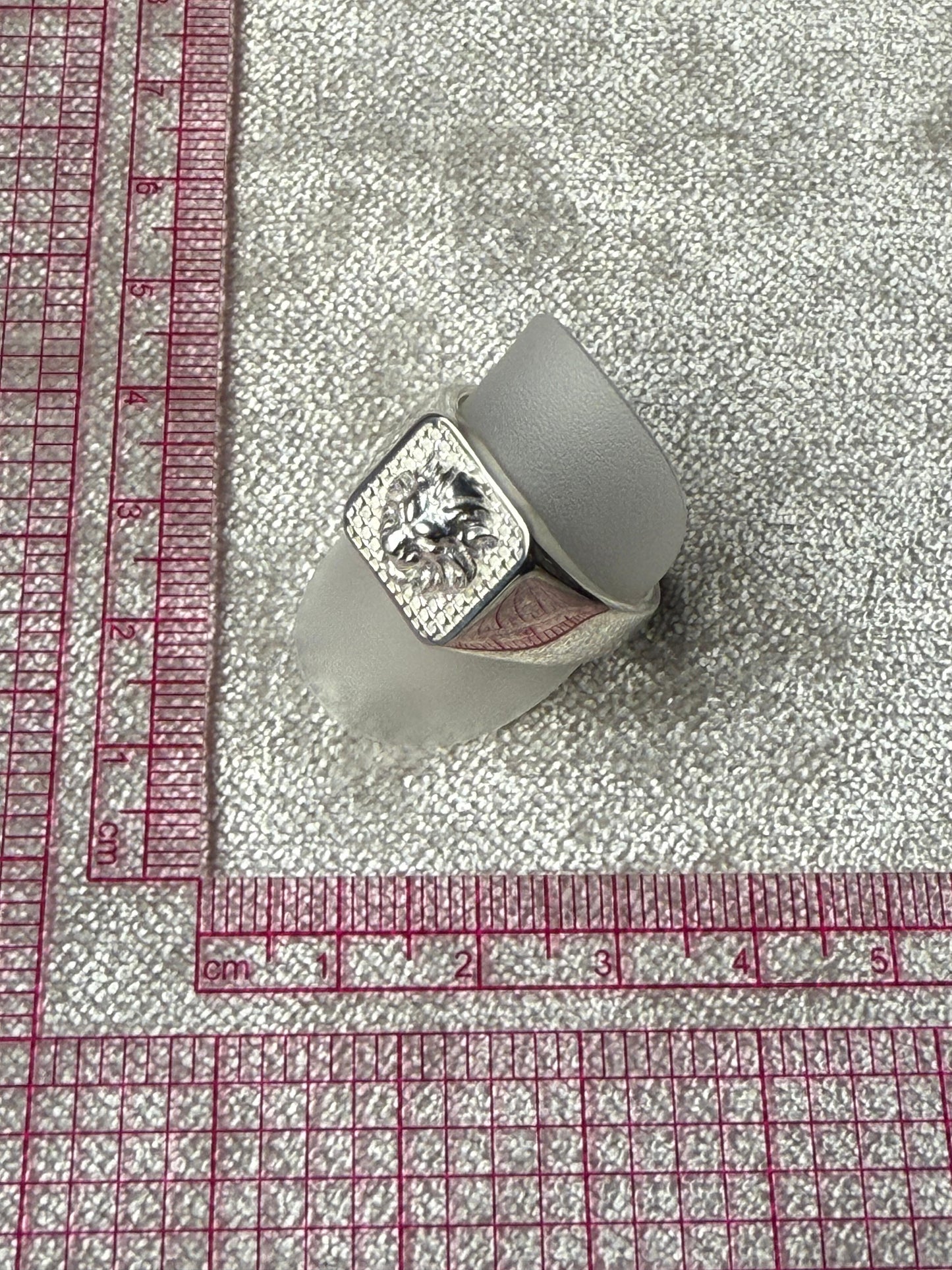 Lion Block Ring Sterling Silver 925