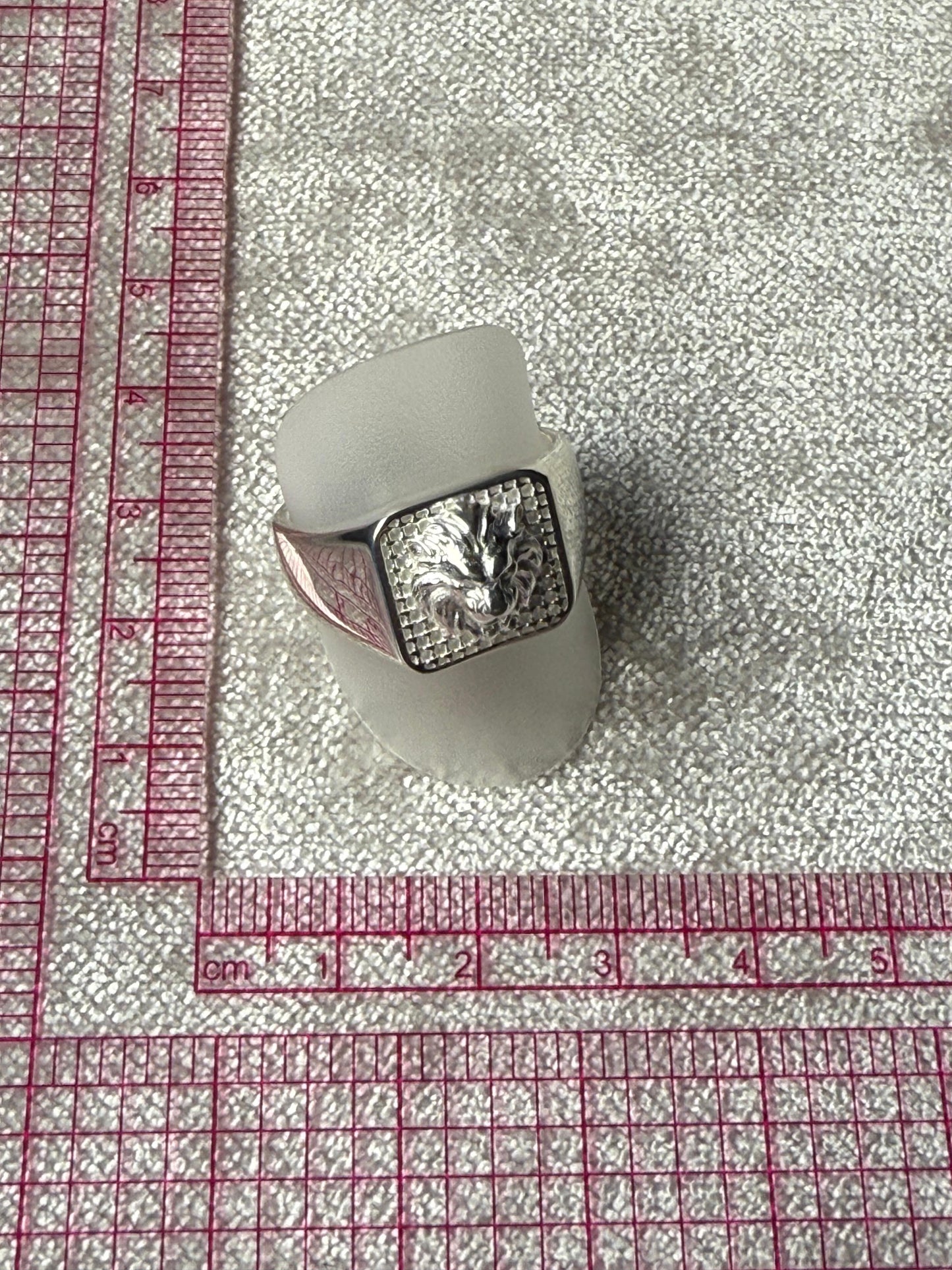 Lion Block Ring Sterling Silver 925