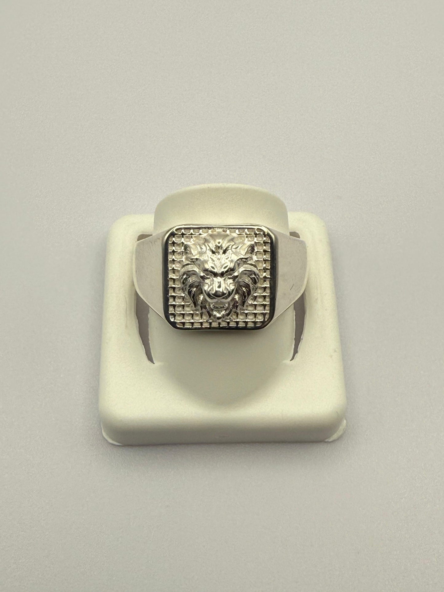 Lion Block Ring Sterling Silver 925