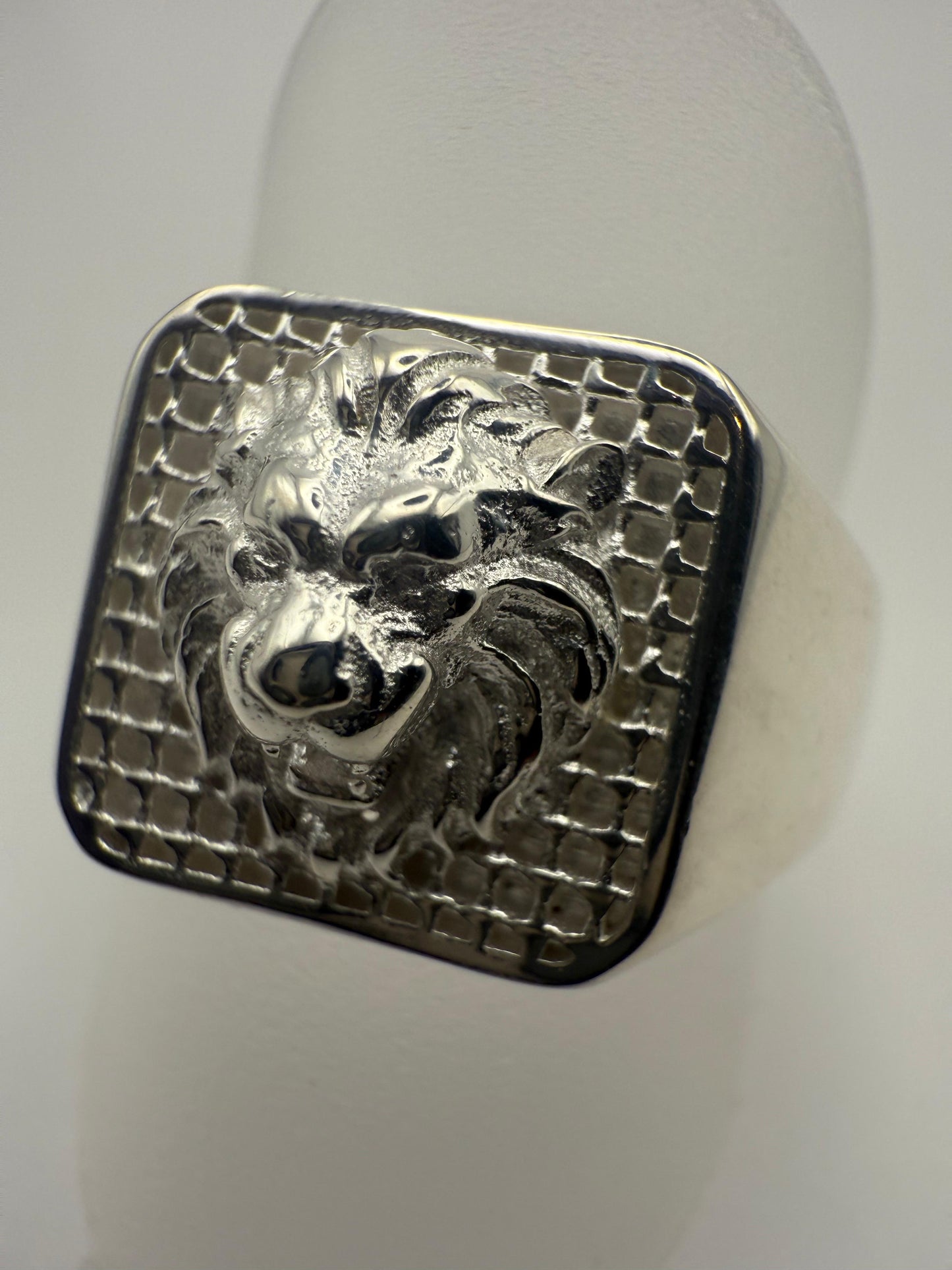 Lion Block Ring Sterling Silver 925