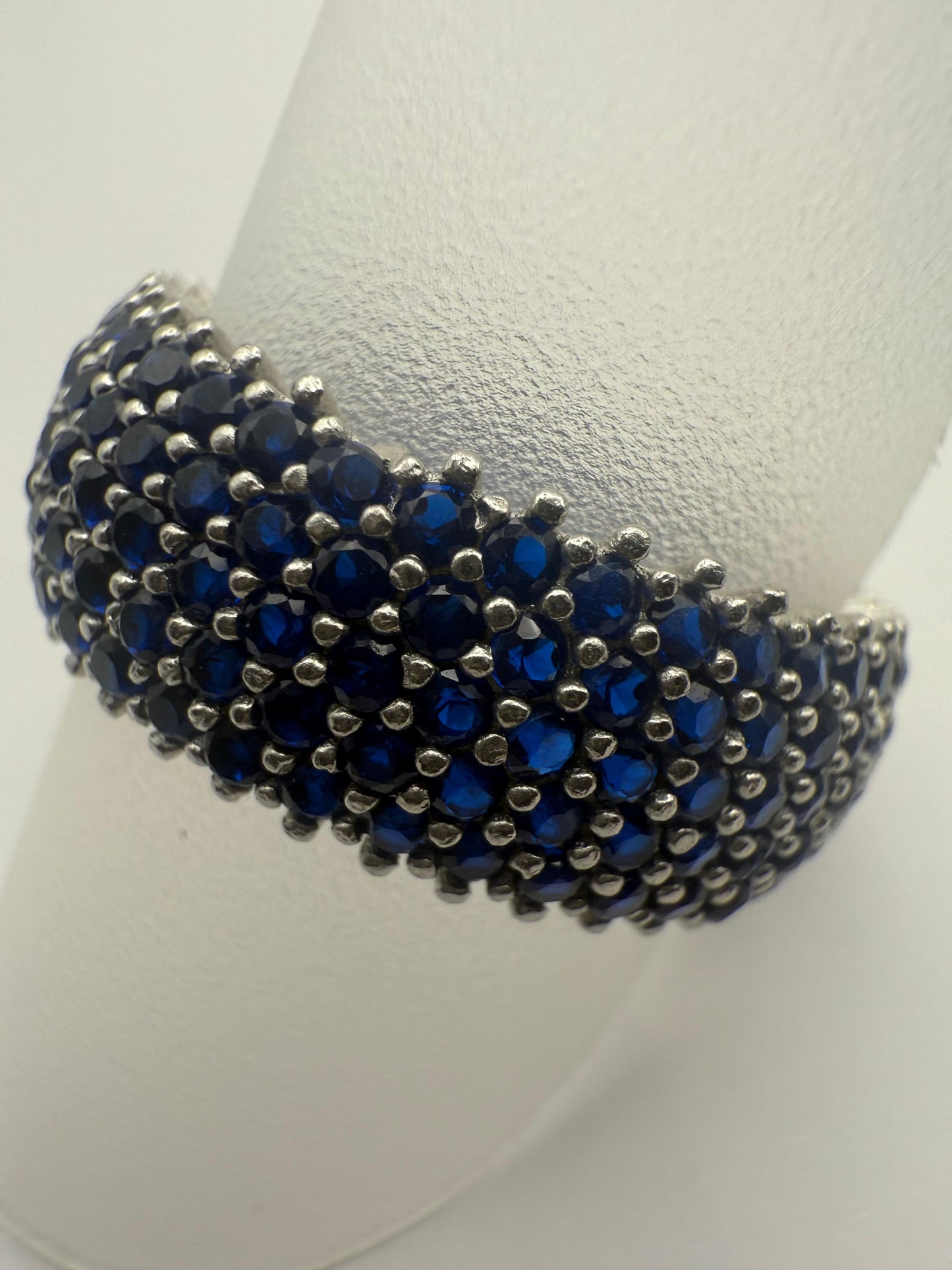 Kardashian Silver Sapphire Ring Sterling Silver 925