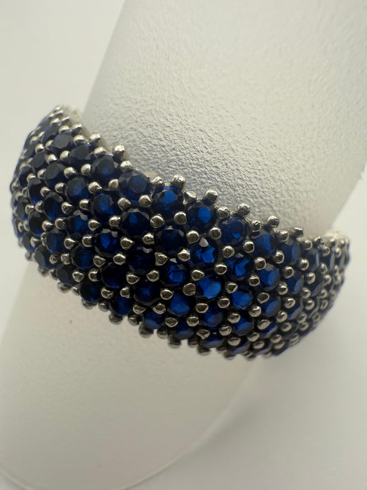 Kardashian Silver Sapphire Ring Sterling Silver 925