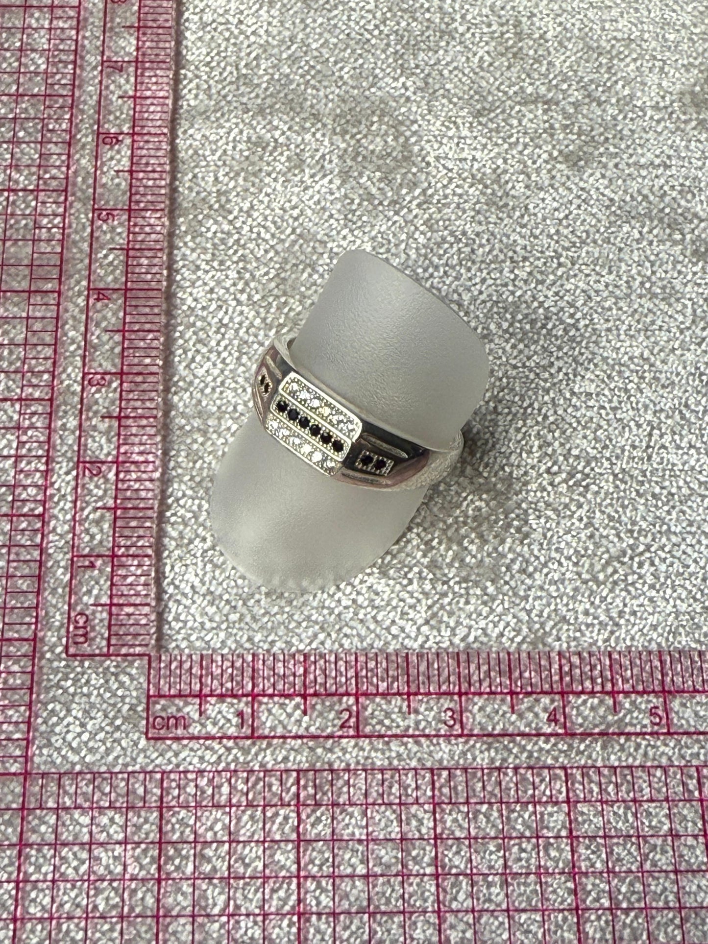 Gents Black C/Z Ring Sterling Silver 925