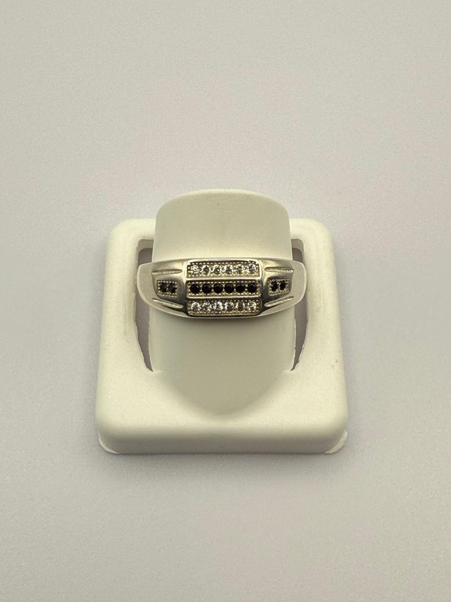 Gents Black C/Z Ring Sterling Silver 925