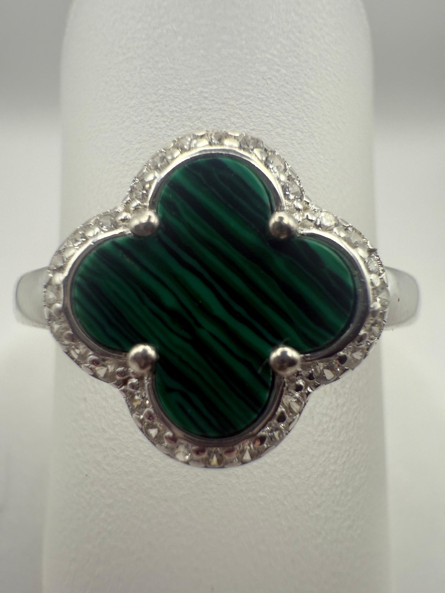 Agate Clover Ring Sterling Silver 925