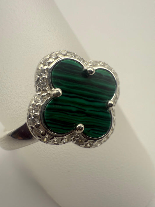 Agate Clover Ring Sterling Silver 925