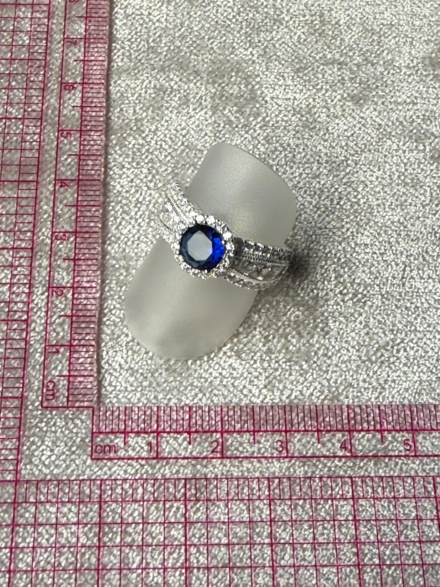 C/Z LDR Sapphire Ring Sterling Silver 925