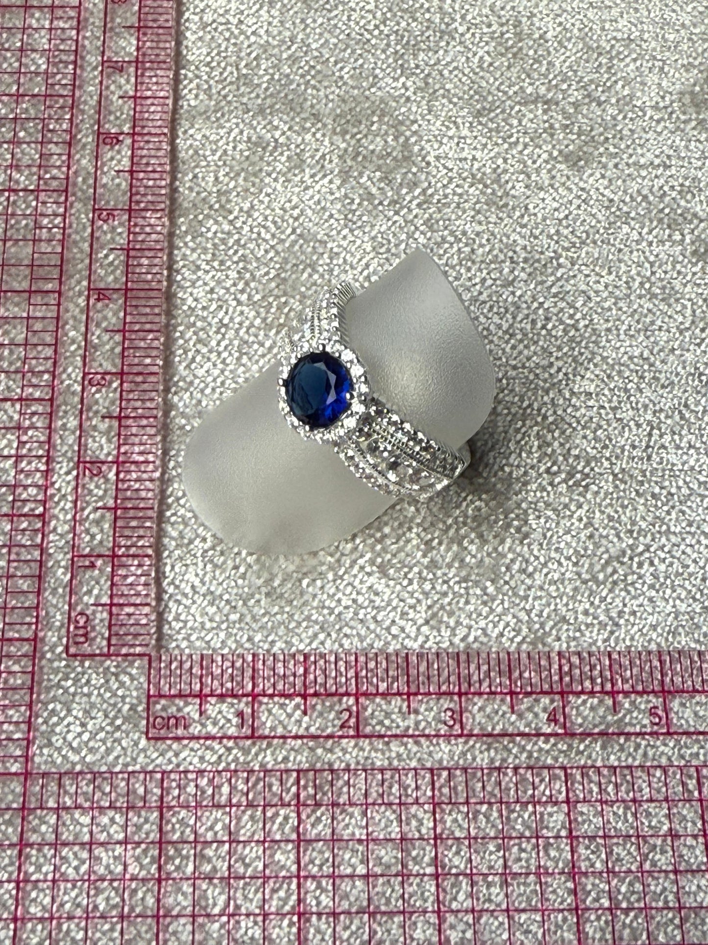 C/Z LDR Sapphire Ring Sterling Silver 925