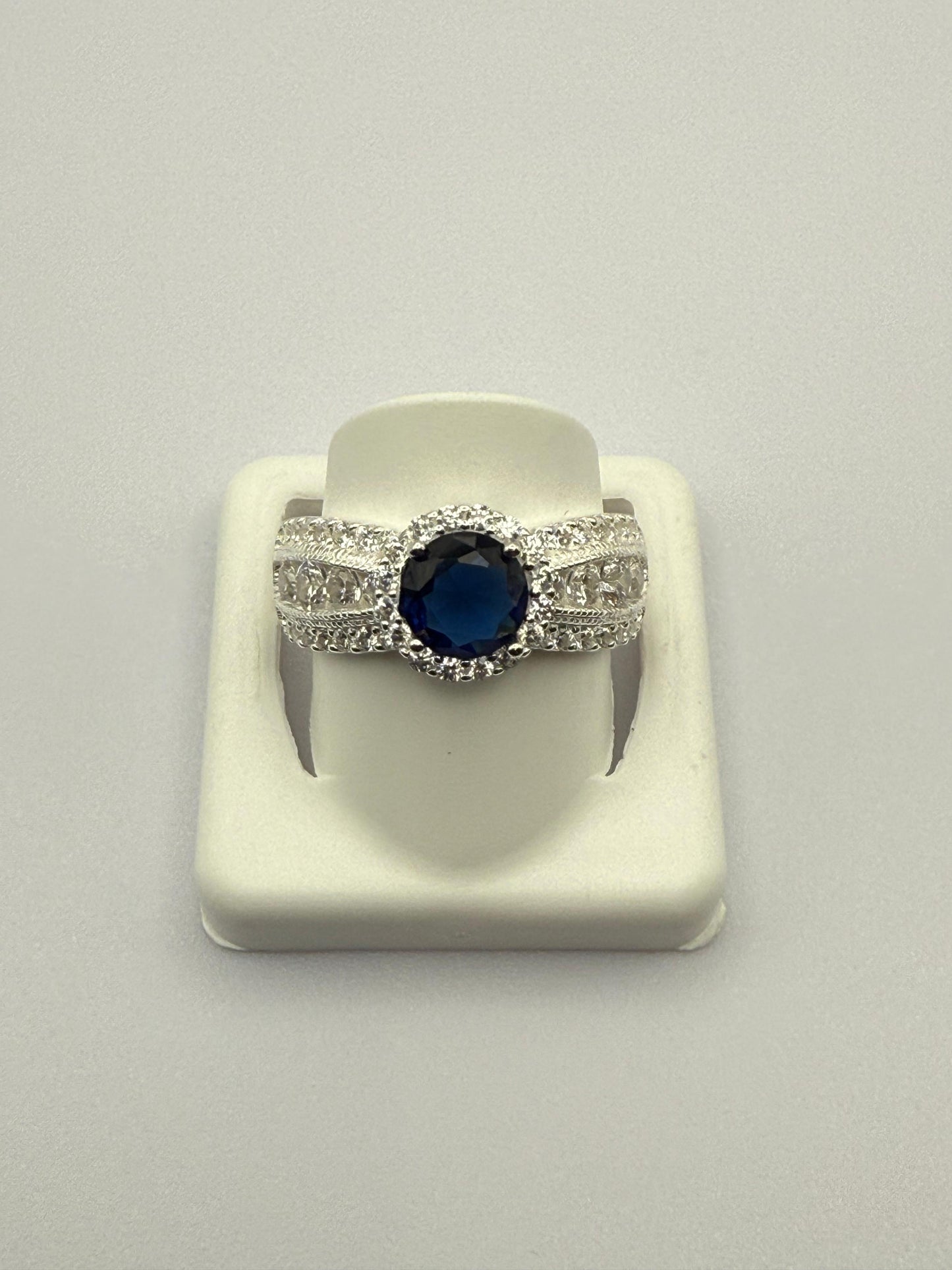 C/Z LDR Sapphire Ring Sterling Silver 925