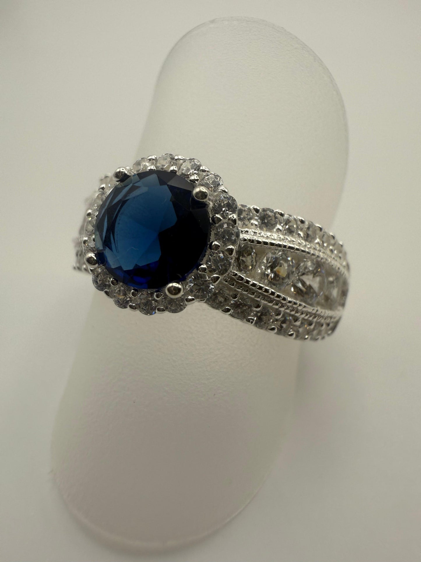 C/Z LDR Sapphire Ring Sterling Silver 925