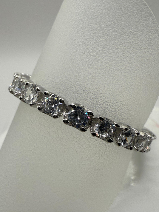 Eternal C/Z Rhodium Plated Ring Sterling Silver 925