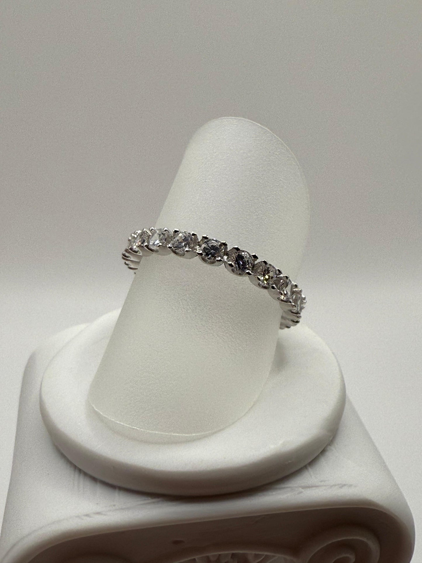 Eternal C/Z Rhodium Plated Ring Sterling Silver 925