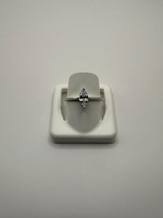 Princess Tri Solitaire C/Z Ring Sterling Silver 925