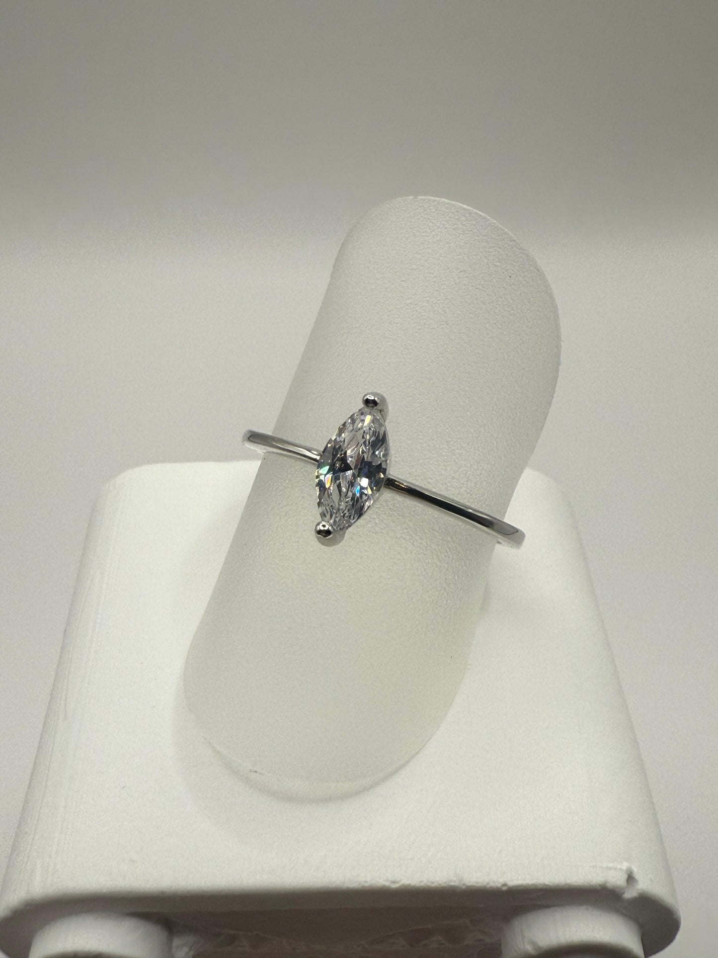 Princess Tri Solitaire C/Z Ring Sterling Silver 925