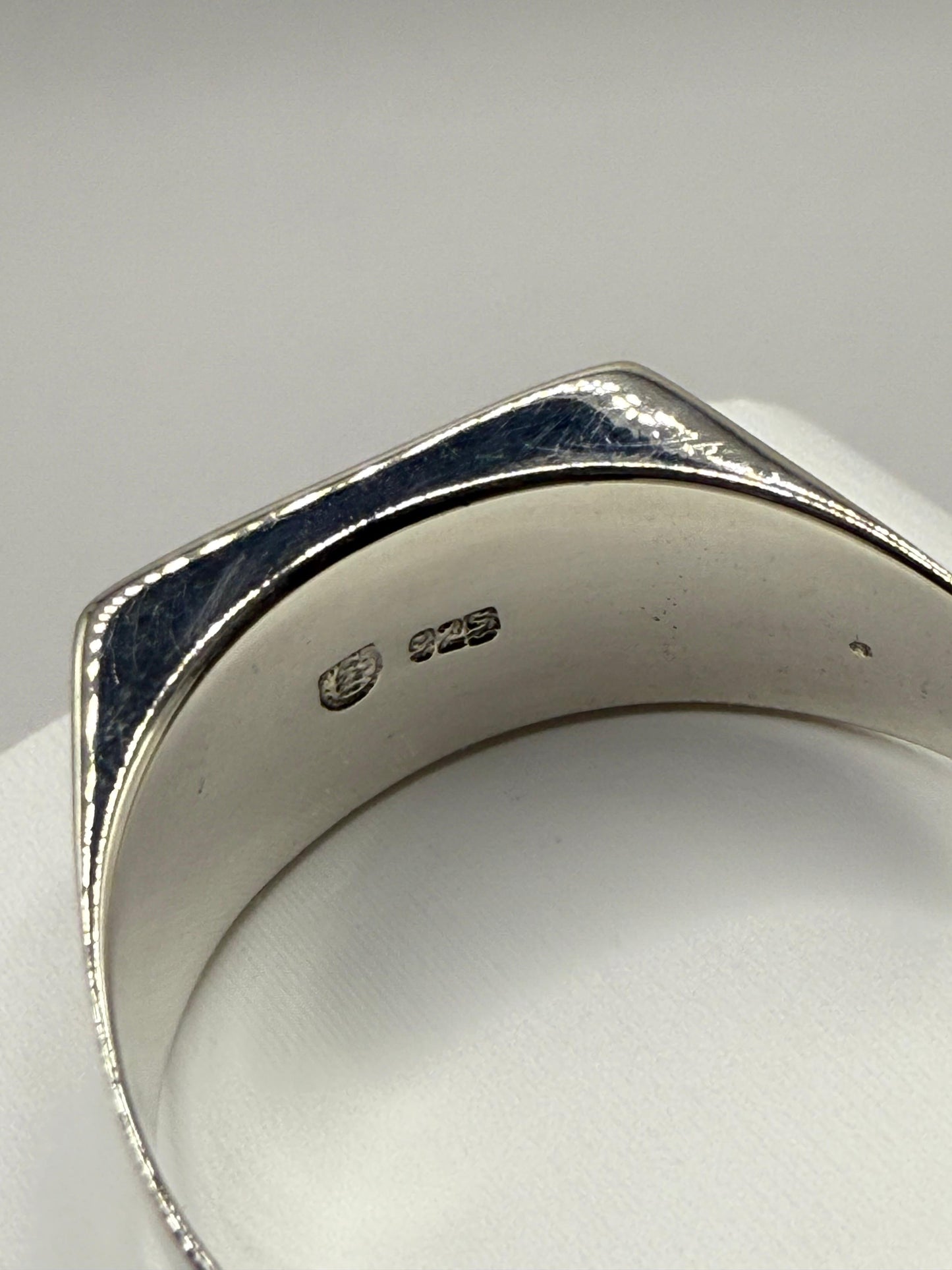 Gents Onyx Ring Solid Sterling Silver 925