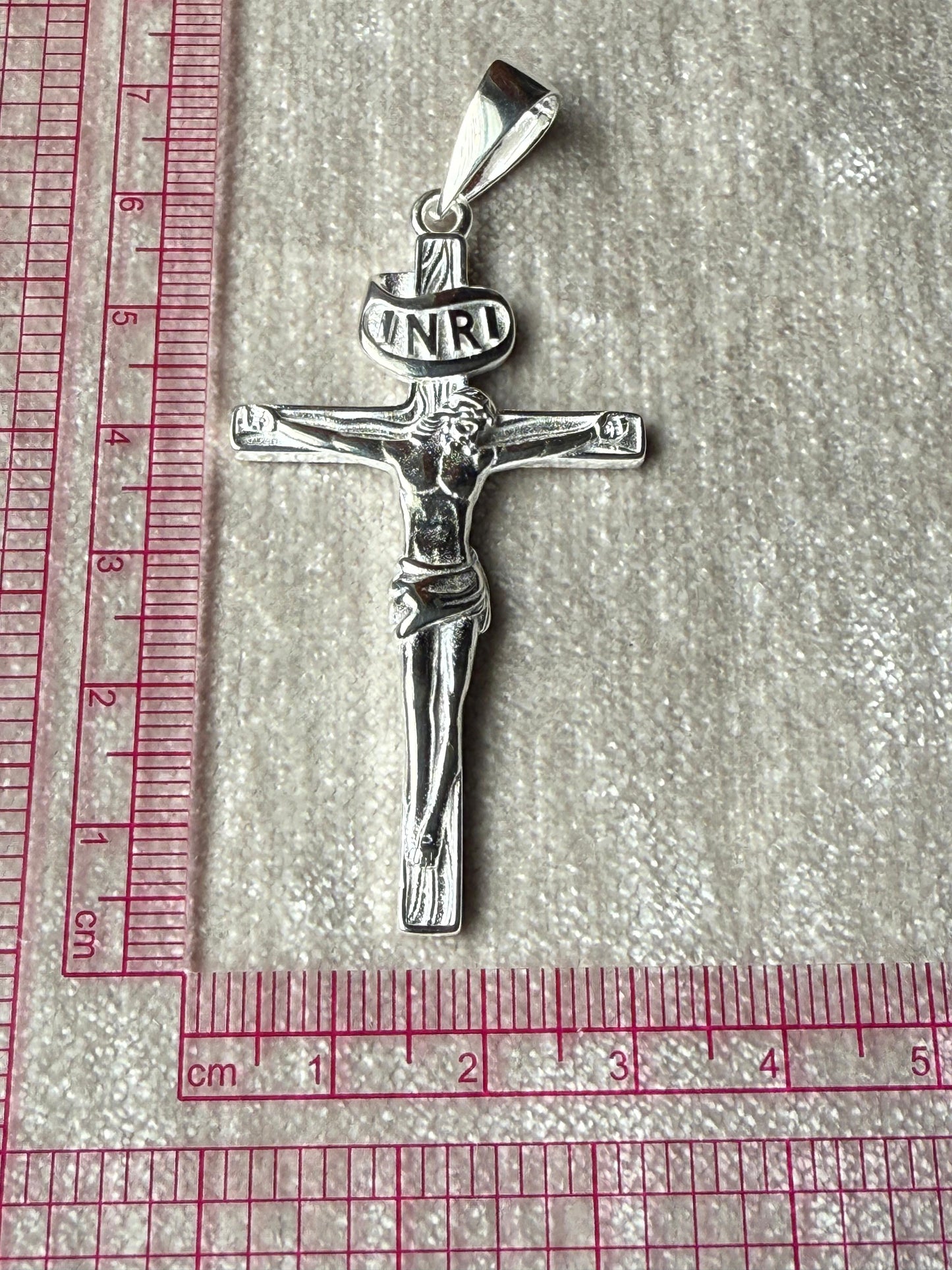Large Crucifix Pendant Solid Sterling Silver 925 11.1g