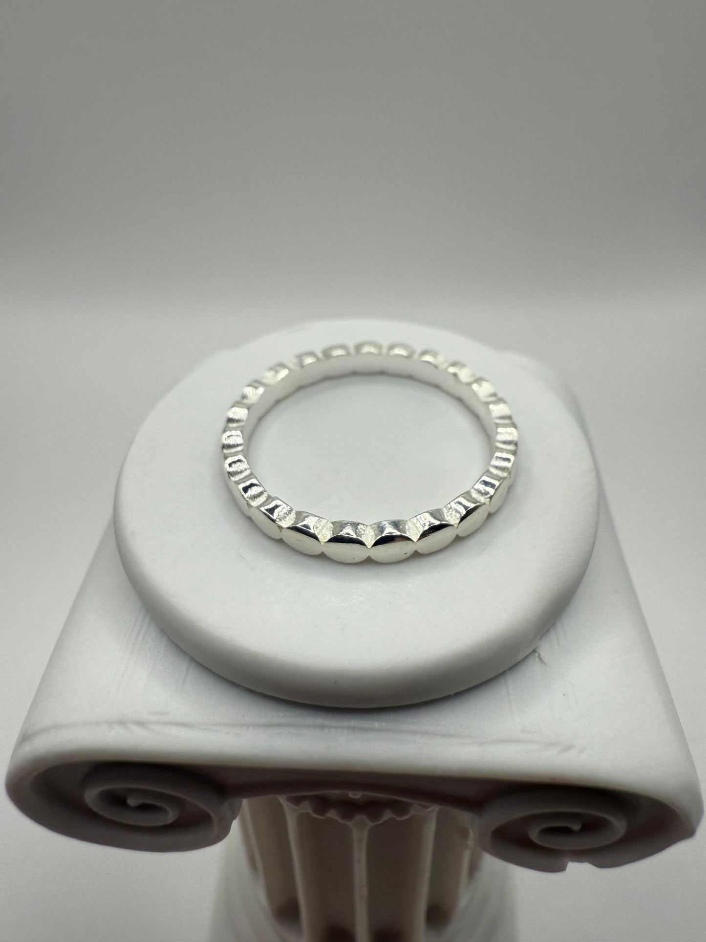 Oval Shaped Stacking Ring Sterling Silver 925