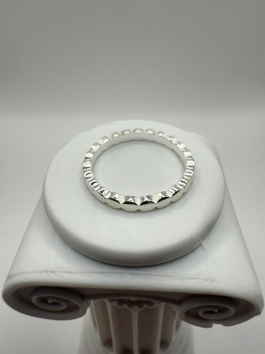 Oval Shaped Stacking Ring Sterling Silver 925